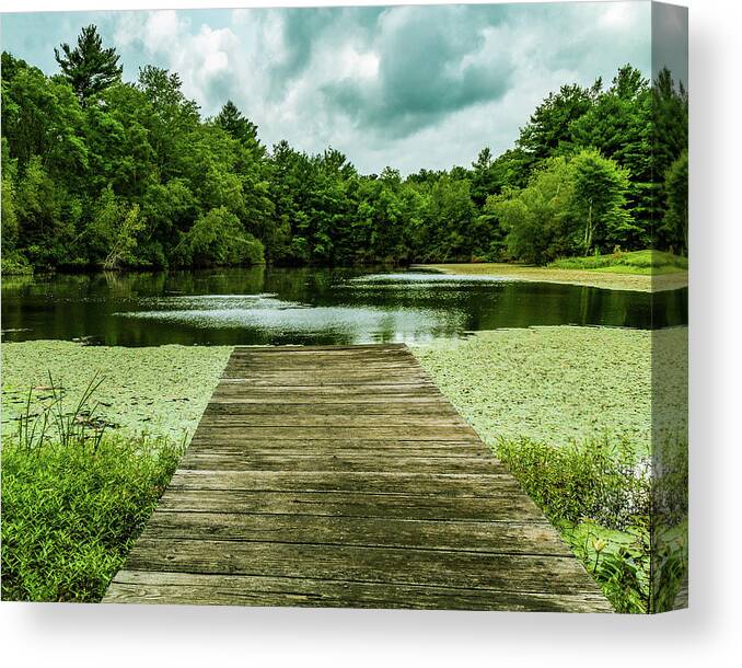 Water Canvas Print featuring the photograph Fishing Hole. by William Bretton