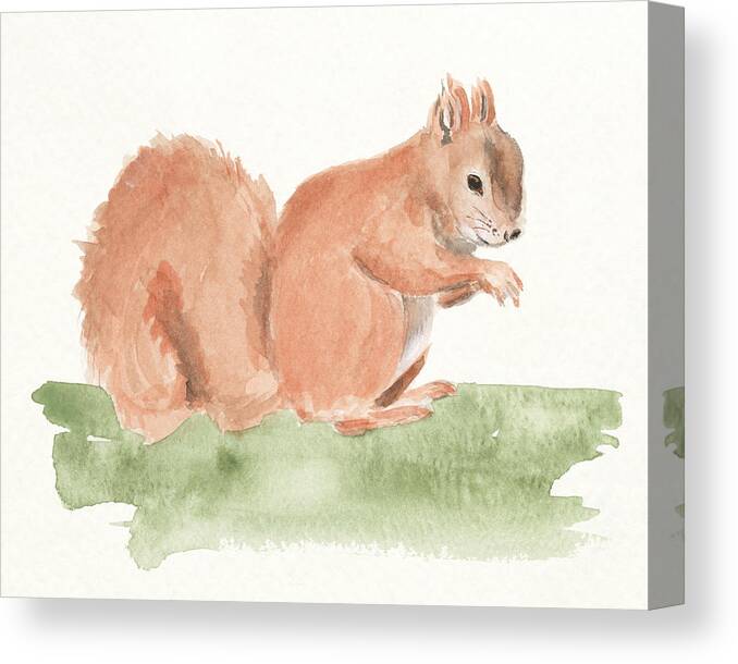 Animals Nature Canvas Print featuring the painting Forest Resident II by Regina Moore
