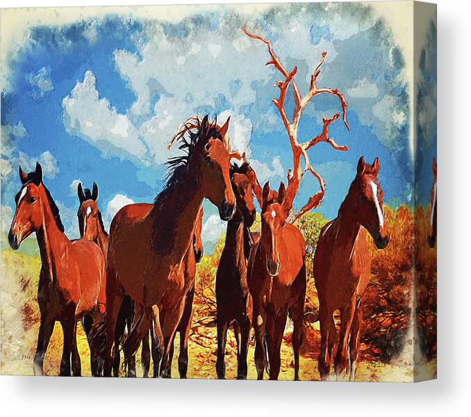 Wild Canvas Print featuring the digital art Free Spirits by Mark Allen