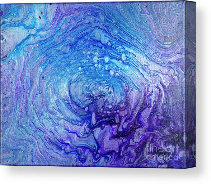 Poured Acrylics Canvas Print featuring the painting Galactic Center by Lucy Arnold