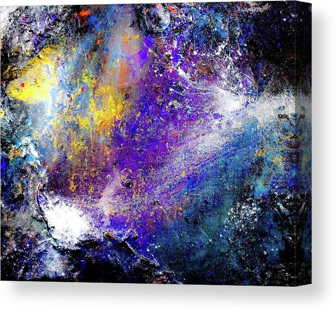 Galaxy Canvas Print featuring the mixed media Galactic Fusion by Patsy Evans - Alchemist Artist