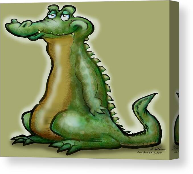 Gator Canvas Print featuring the digital art Gator by Kevin Middleton