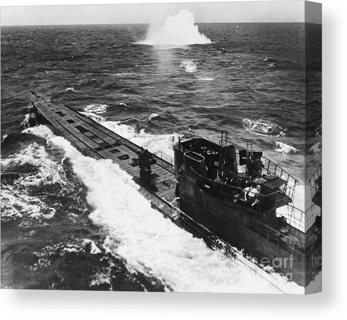 German U-boat Under Attack Canvas Print / Canvas Art by Bettmann 