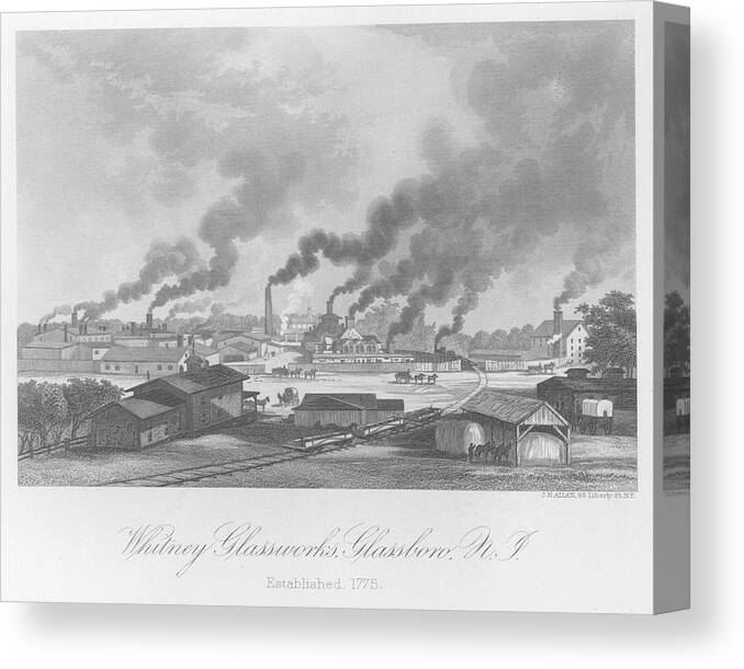 Working Canvas Print featuring the photograph Glassworks In New Jersey by Kean Collection