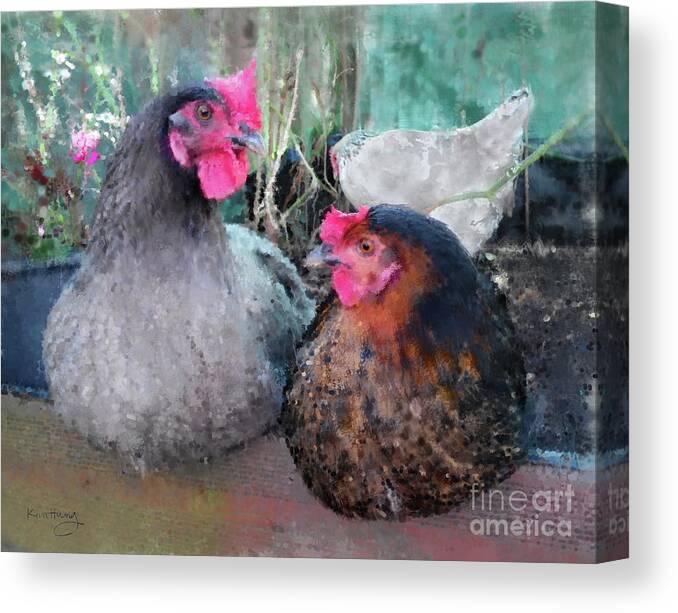 Hens Canvas Print featuring the photograph Gossip Girls by Kim Tran