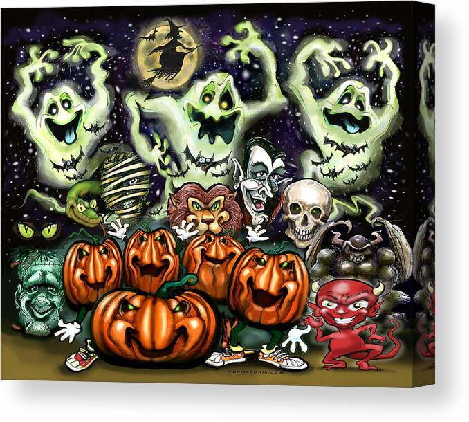 Halloween Canvas Print featuring the digital art Halloween Fun by Kevin Middleton