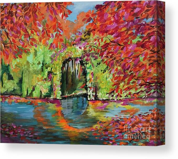 Happy Canvas Print featuring the painting Happy place by Maria Karlosak