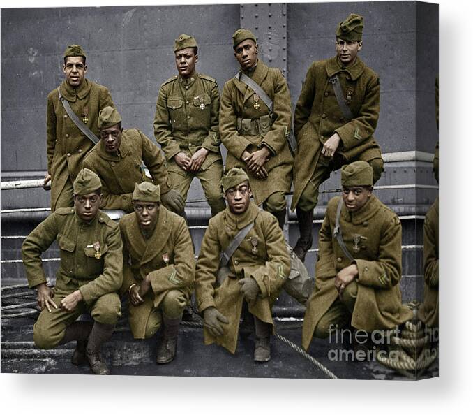 1919 Canvas Print featuring the photograph Harlem Hellfighters by Granger