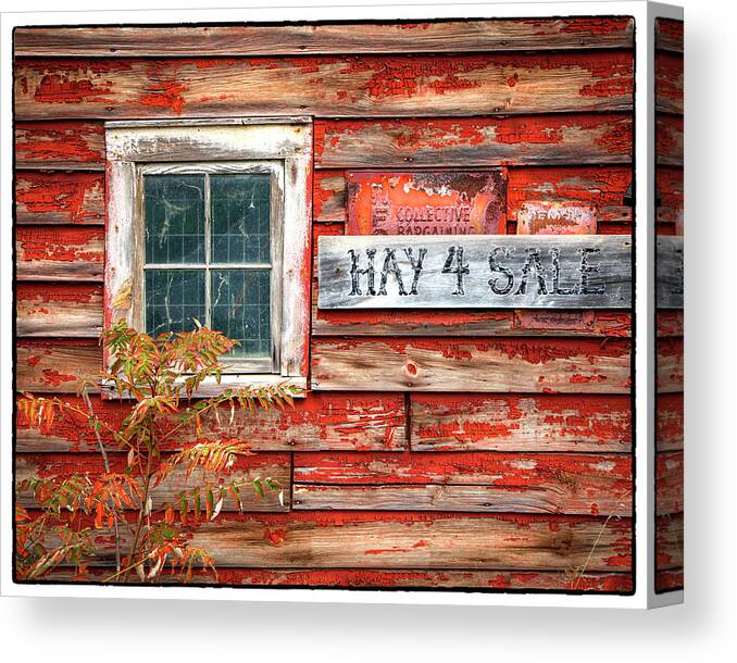 Window Canvas Print featuring the photograph Hay 4 Sale by Harriet Feagin