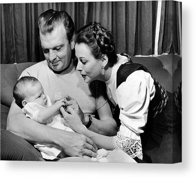 Color Image Canvas Print featuring the photograph Hedy Lamarr [& Family] by Martha Holmes