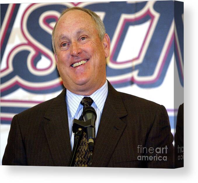 Sport Canvas Print featuring the photograph Houston Astros Sign Nolan Ryan To by Bob Levey