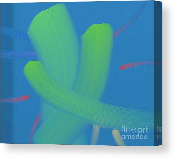 Blu Canvas Print featuring the painting Hug by Archangelus Gallery
