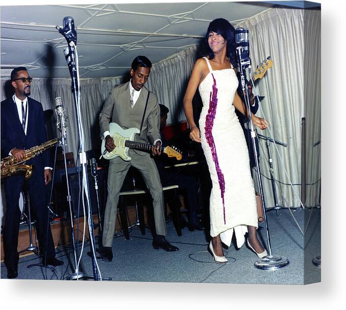 Music Canvas Print featuring the photograph Ike & Tina Turner Revue Perform by Michael Ochs Archives