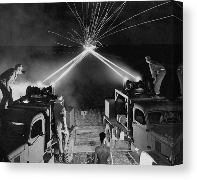 1940-1949 Canvas Print featuring the photograph Instructors And Students At The by New York Daily News Archive