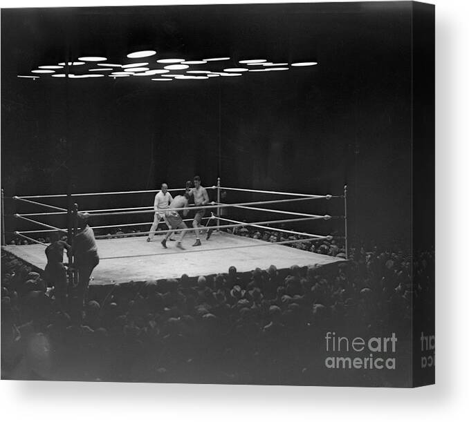 Gene Tunney Canvas Print featuring the photograph Jack Dempsey Vs. Gene Tunney by The Stanley Weston Archive