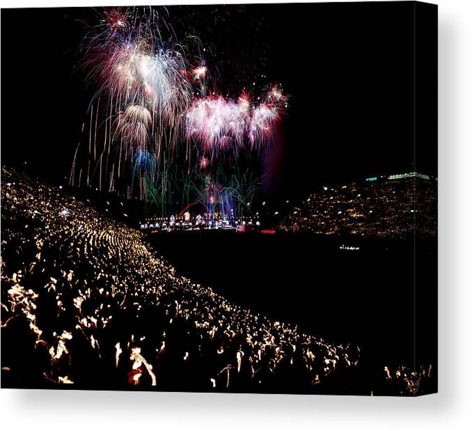 Editors' Picks Canvas Print featuring the photograph July 4th Fireworks In LA by Ralph Crane