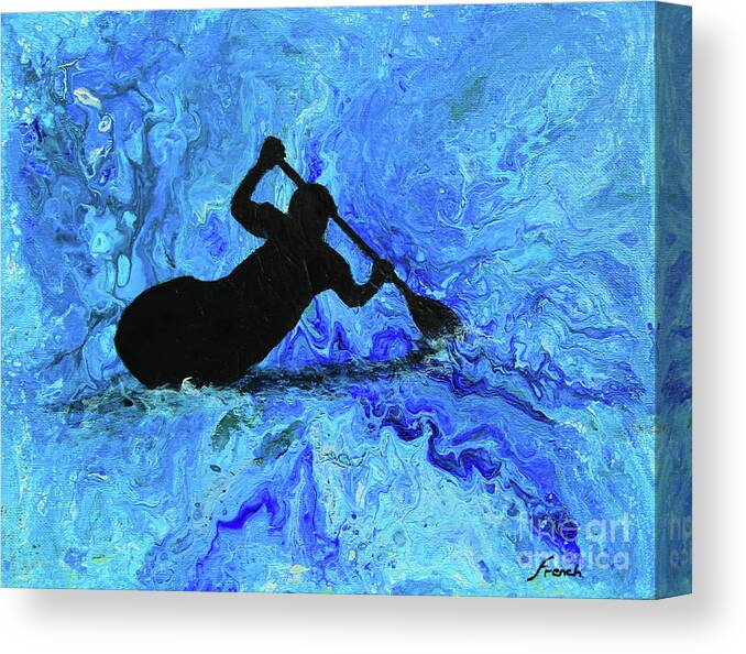 Painting Canvas Print featuring the painting Kayaking by Jeanette French