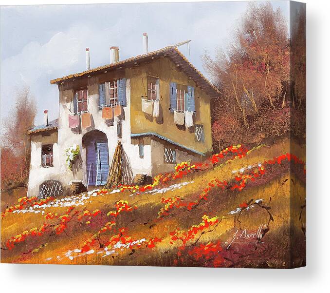 La Porta Blu Canvas Print featuring the painting La Porta Blu by Guido Borelli