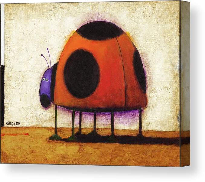 Ladybug Canvas Print featuring the painting Ladybug by Daniel Patrick Kessler