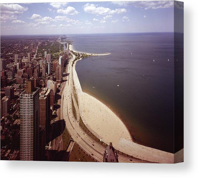 Lake Michigan Canvas Print featuring the photograph Lake Shore Drive From The Air by Chicago History Museum