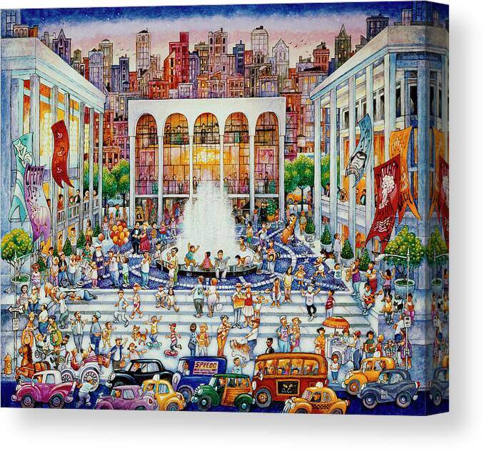 Lincoln Center Canvas Print featuring the painting Lincoln Center by Bill Bell