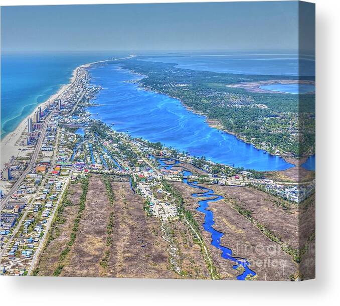 Little Lagoon 7489 Canvas Print featuring the photograph Little Lagoon 7489 by Gulf Coast Aerials -