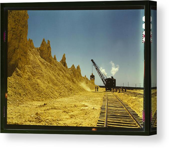 Sulphur Canvas Print featuring the painting Loading Sulphur By Crane by Vachon, John