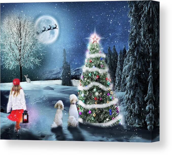 Christmas Canvas Print featuring the digital art Looking For Santa by Diana Haronis