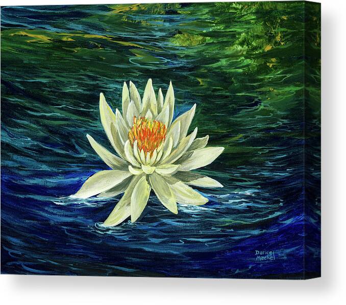  Flower Canvas Print featuring the painting Lotus Flower by Darice Machel McGuire