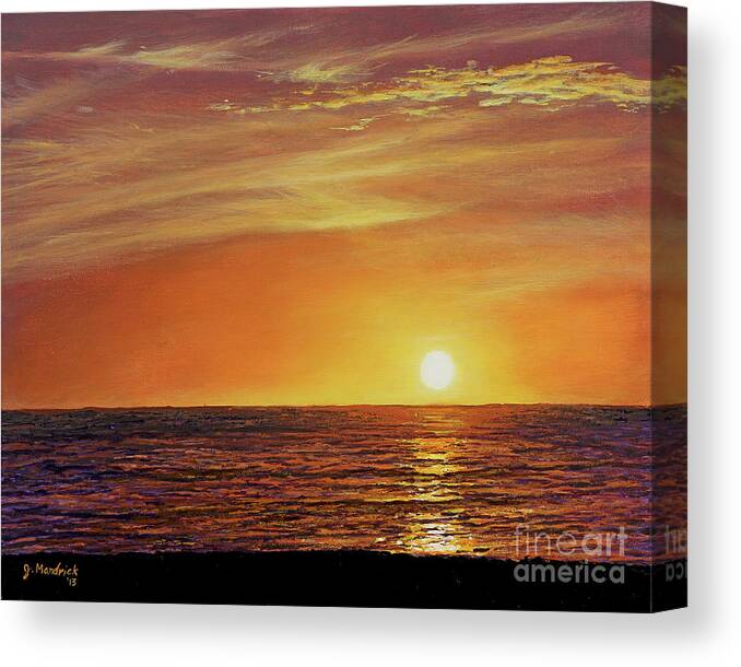 Sunset Canvas Print featuring the painting Marco Island Sunset by Joe Mandrick