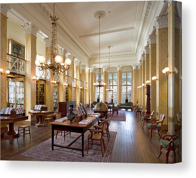 Athenaeum Of Philadelphia Canvas Print featuring the photograph Members' Reading Room by Tom Crane