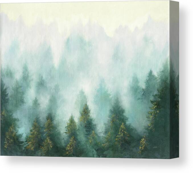Dreamy Canvas Print featuring the painting Misty Forest by Julia Purinton