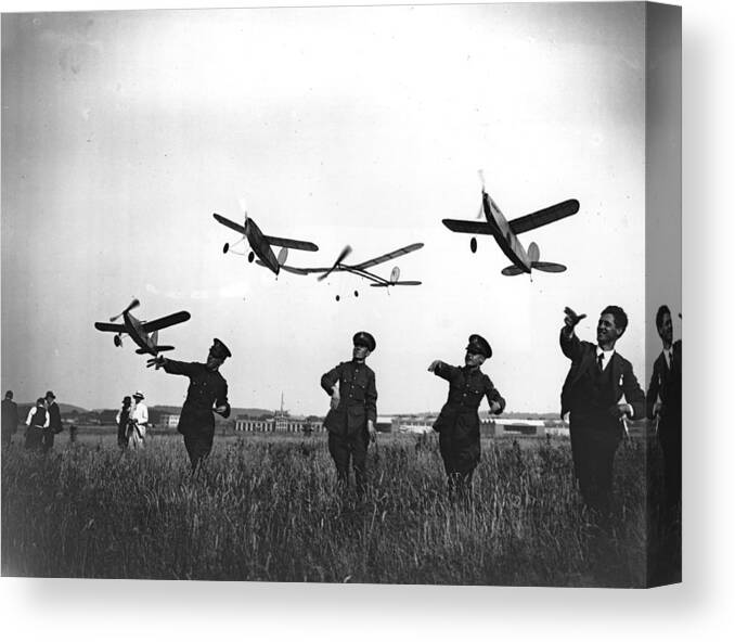 People Canvas Print featuring the photograph Model Aeroplanes by Crouch
