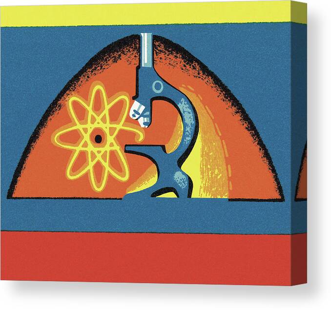 Atom Canvas Print featuring the drawing Molecular Biology by CSA Images
