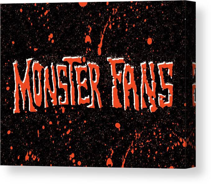 Black Background Canvas Print featuring the drawing Monster Fans by CSA Images