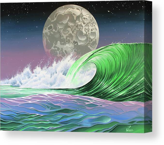 Surf Canvas Print featuring the painting Moon Breaker by William Love