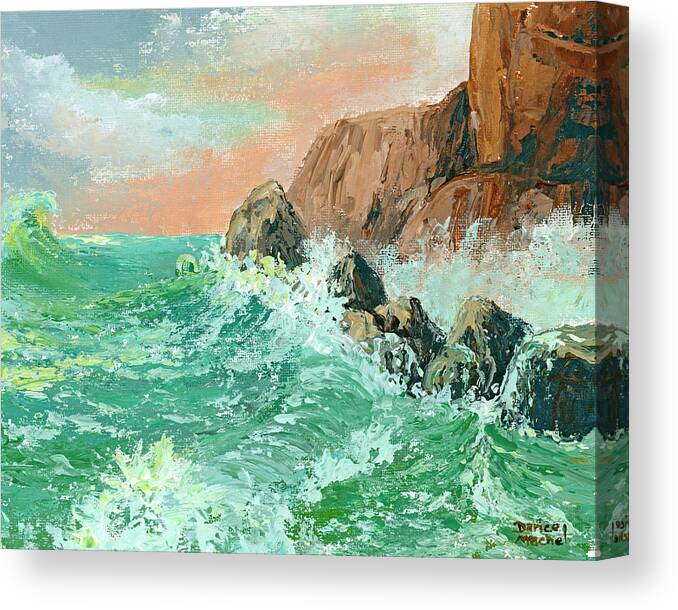 Seascape Canvas Print featuring the painting Morning Waves by Darice Machel McGuire
