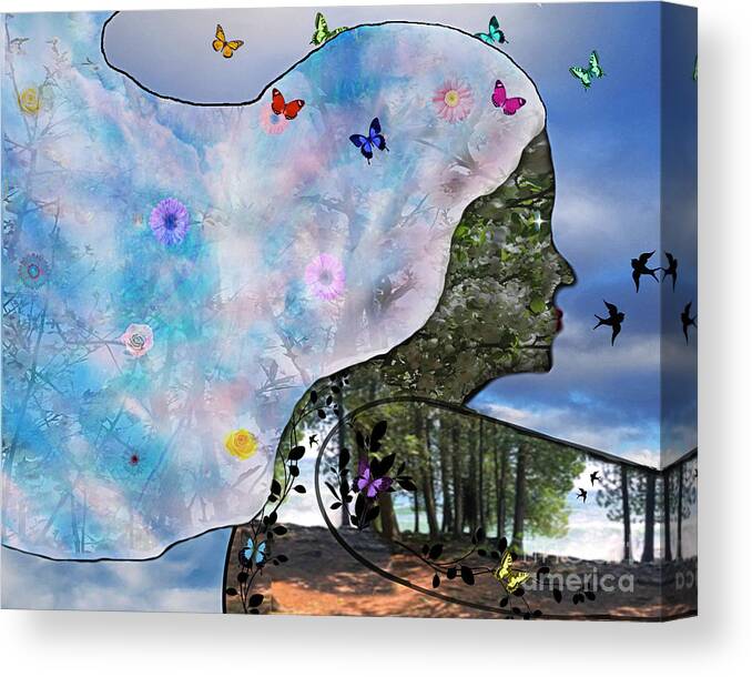 Nature Canvas Print featuring the mixed media Mother Nature by Diamante Lavendar