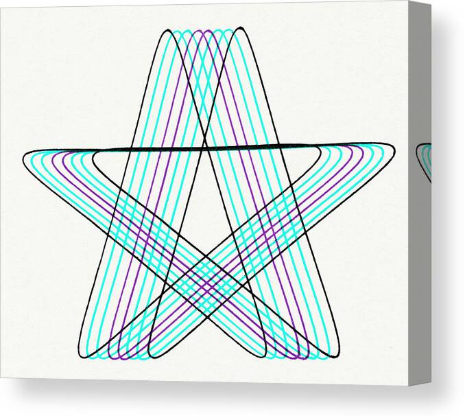 Accent Ornament Canvas Print featuring the drawing Multi Star by CSA Images