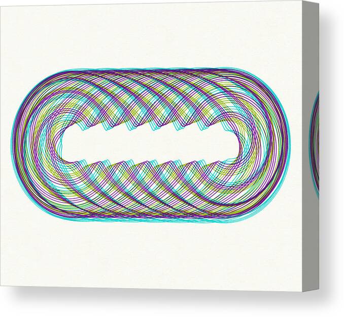 Accent Ornament Canvas Print featuring the drawing Multicolor Oblong Line Drawing by CSA Images