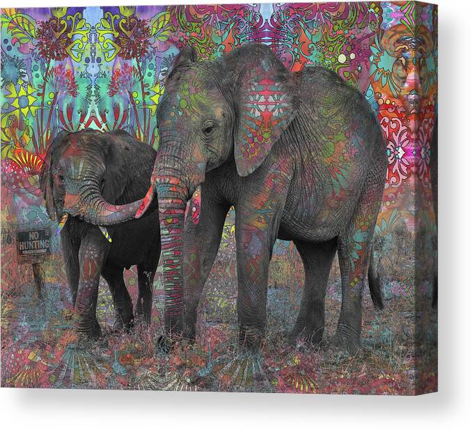No Hunting Canvas Print featuring the mixed media No Hunting by Dean Russo