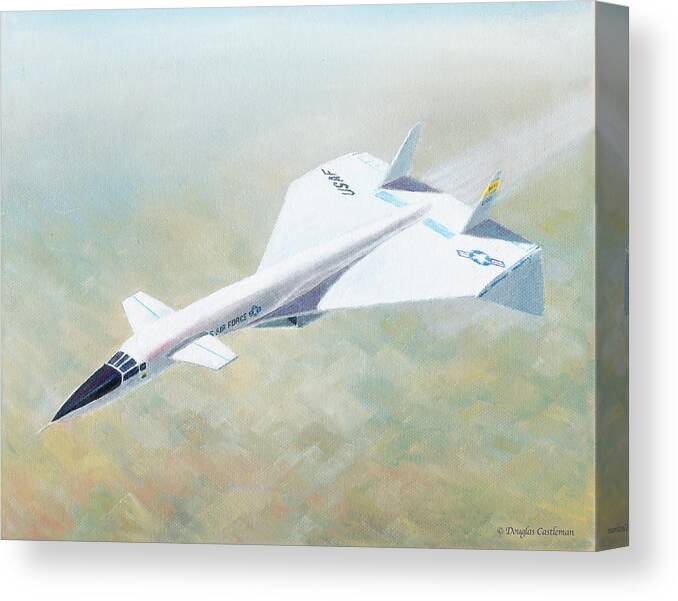 Bomber Canvas Print featuring the painting North American XB-70 by Douglas Castleman