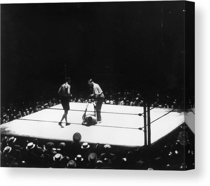 Crowd Canvas Print featuring the photograph On The Canvas by Central Press