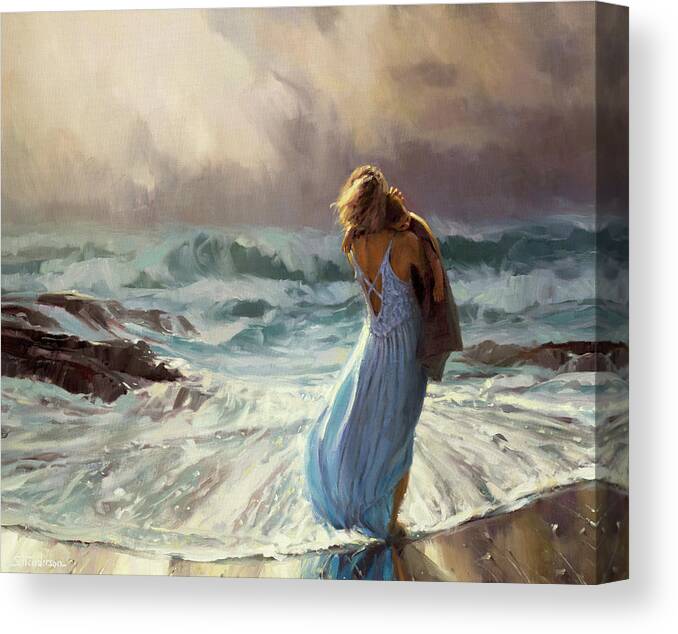 Ocean Canvas Print featuring the painting On Watch by Steve Henderson
