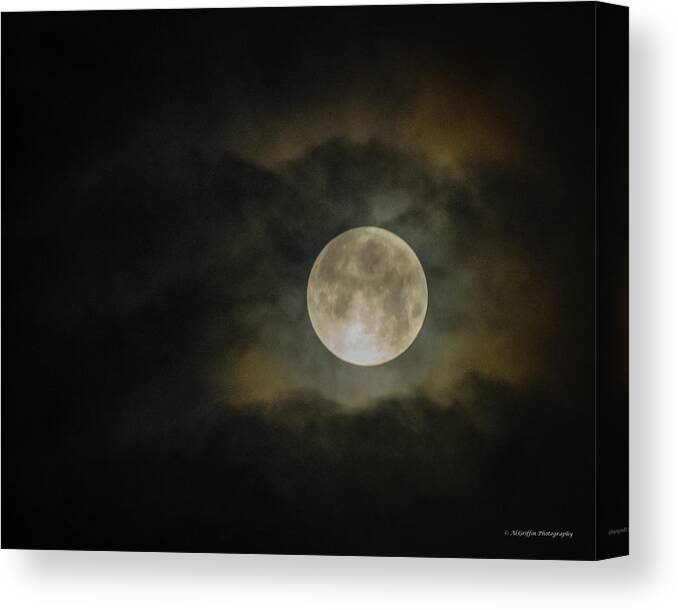 Lakeexpo Canvas Print featuring the photograph Ozark Moon 1 by Al Griffin