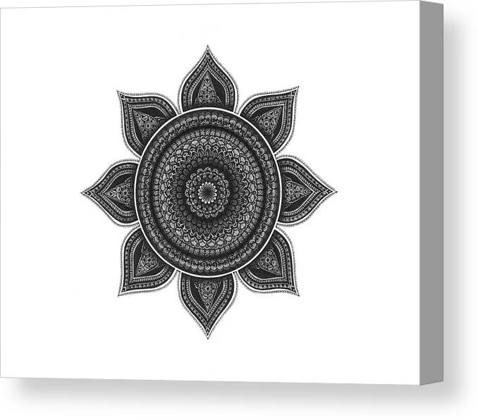 Passion Emotion Mandala Canvas Print featuring the digital art Passion Emotion Mandala by Nicky Kumar