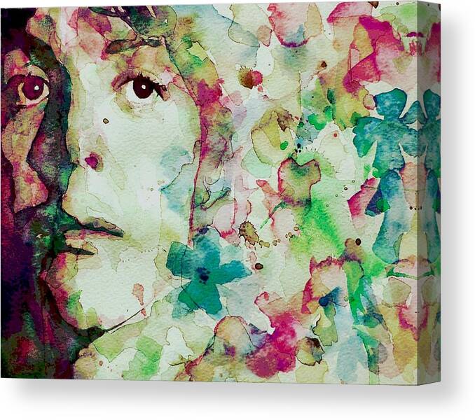 The Beatles Canvas Print featuring the painting Paul McCartney - Hello Goodbye - Portrait by Paul Lovering