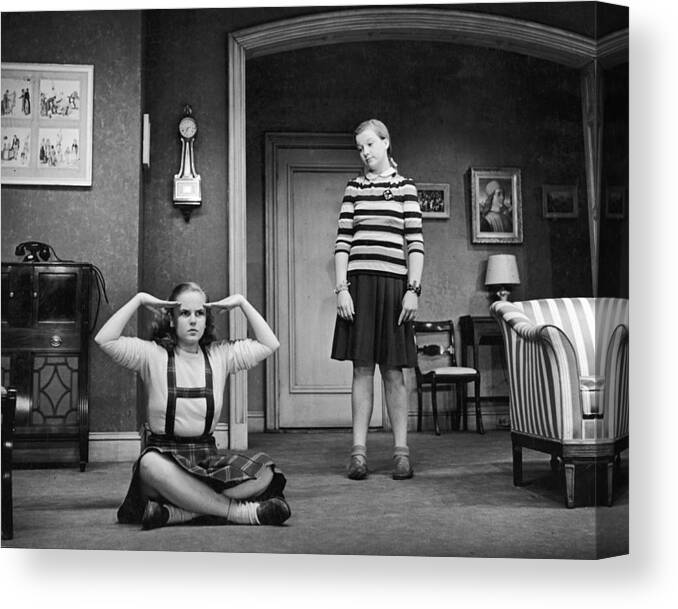 Actress Canvas Print featuring the photograph Peardon & Lonergan In 'Junior Miss' by Eric Schaal
