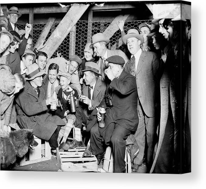 Child Canvas Print featuring the photograph People Waiting To Enter 1929 World by Chicago History Museum