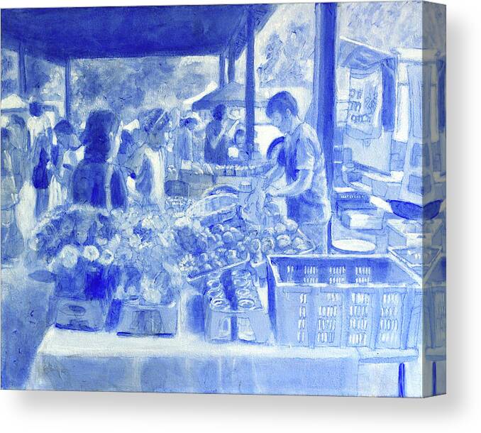 Farmers Market Canvas Print featuring the painting Personal Attention by David Zimmerman